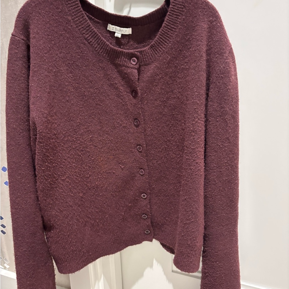 Z Supply Purple Cardigan Sweater Soft Knit